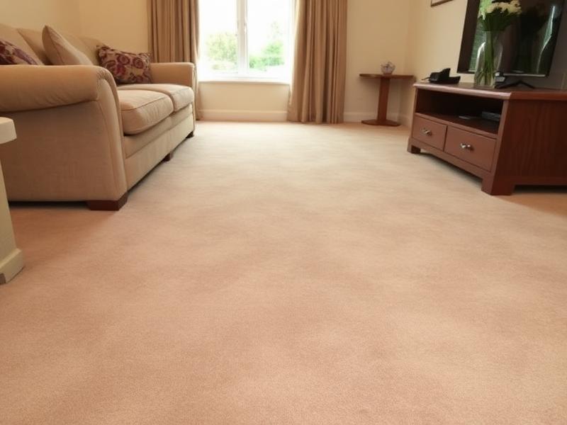 Lounge room carpet looking worn and dull before steam cleaning